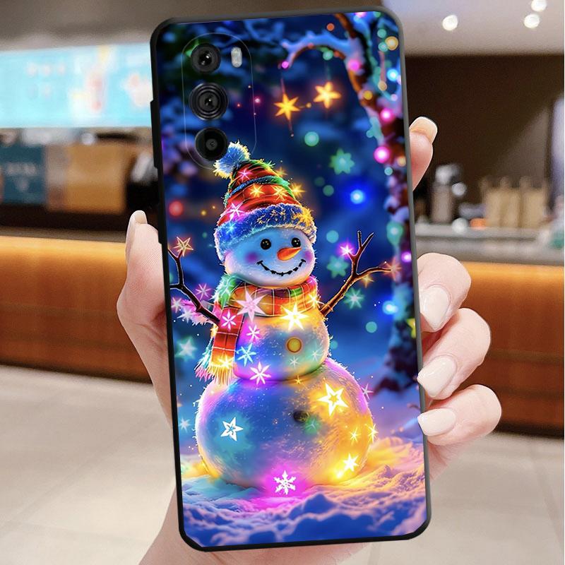Phone Case For Motorola Edge 50 40 Pro 60 50 40 30 Ultra Neo Fusion Moto G Play G Stylus G Power G Snowman Christmas
