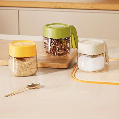 1pc Glass Seasoning Box, Kitchen Seasoning Combination Set, Seasoning Jar, Seasoning Bottle, Seasoning Jar, Opening and Closing Salt Jar