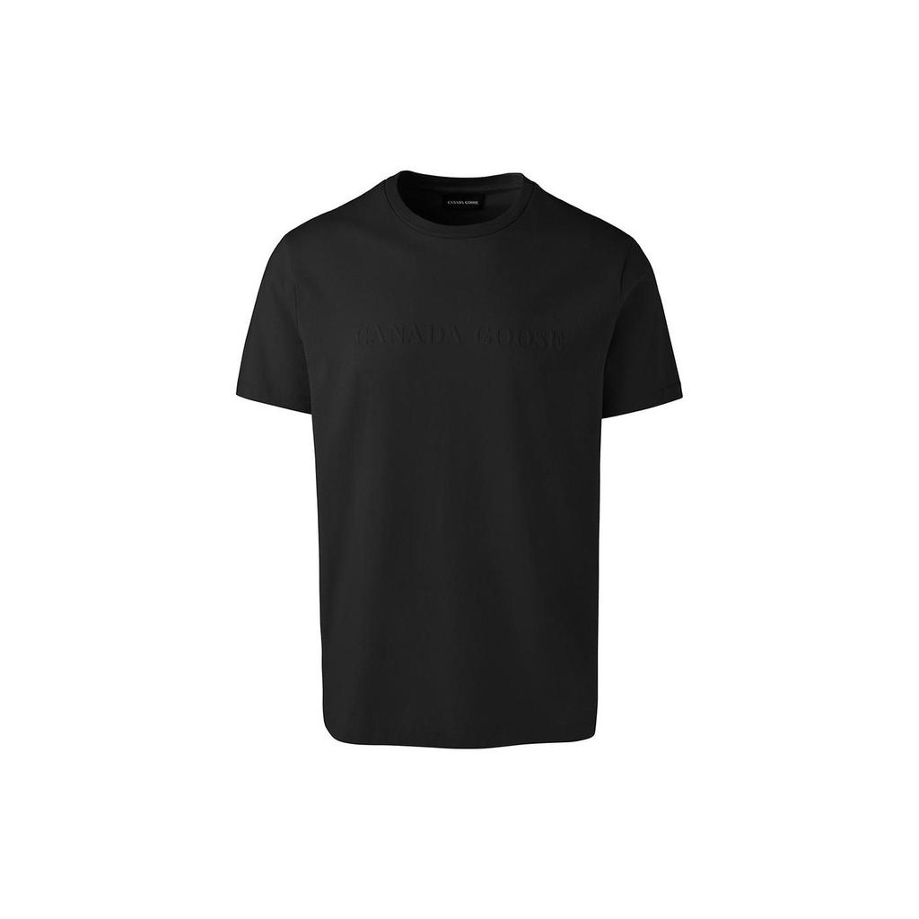 Canada Goose Emersen Series Solid Color Letter Print Crew Neck Short Sleeve T-Shirt Men tops Black 1420M-61