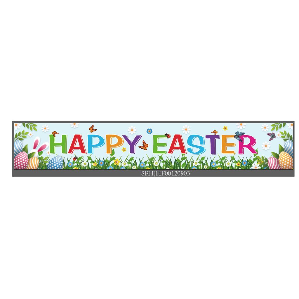 300 * 50Cm Easter Courtyard Porch Fence Decorative Banner Rabbit Egg Poster Custom