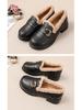 Women's Black Waterproof Non-Slip Thick Sole Velvet-Lined Casual Loafers