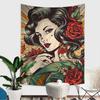 VIKAMA Vintage Tattoo Women And Beast Tapestry Interior Creative Home Decoration Tapestry For Wall Decoration Items
