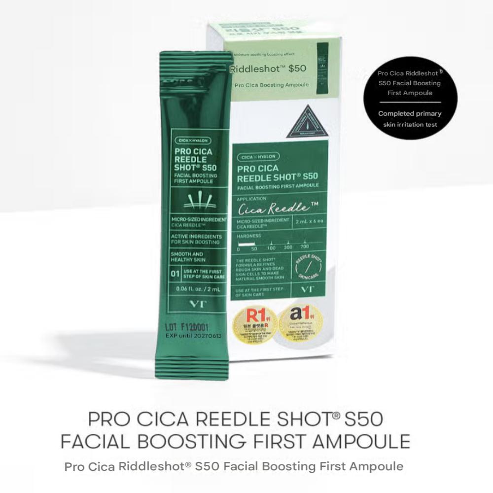 VT Pro Cicacream Rejuvenation Shot S50 - Facial Boosting First Ampule (2ml X 6 Packs)
