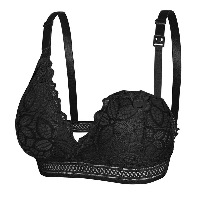 French Lace Triangle Cup Wire-Free Maternity Nursing Bra