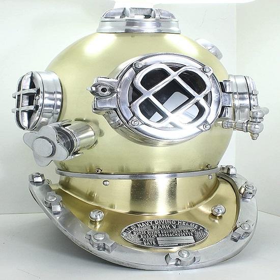 

45,72 см Винтажный антикварный домашний декор Водолазный шлем Boston Mass Mark