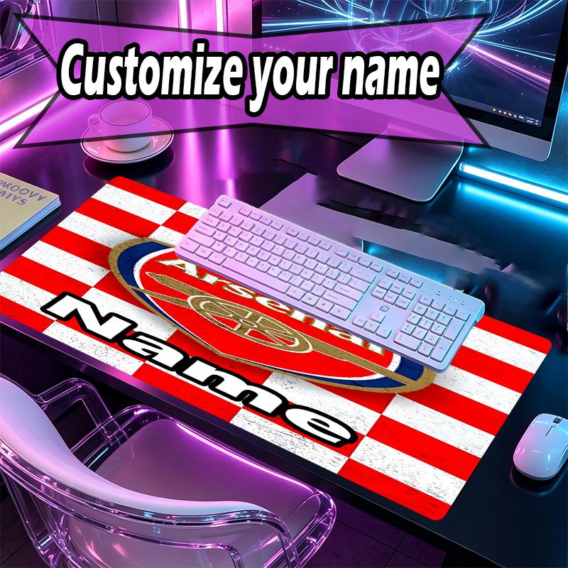 Custom Name Personalized Arsenal F.C Pattern Mousepad, Laptop PC Desk Mat, Decorative Desk Mat for Home Keyboard Pad Gift