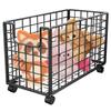Large Capacity Stuffed Animal Organizer with Wheels Plush Toy Storage Basket Kid Toy Metal Storage Bins for Storage of Any Stuff