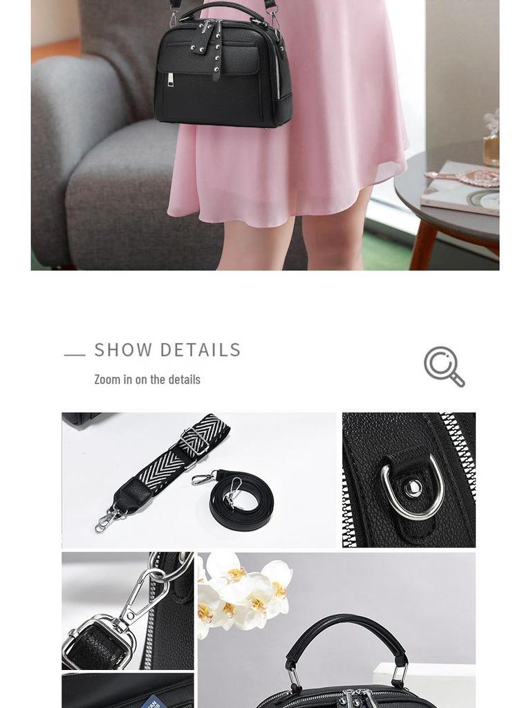 Strukturierte Multi-Pendler Umhängetasche - Vielseitige, Schlichte, Mehrschichtige Schulter-Handtasche