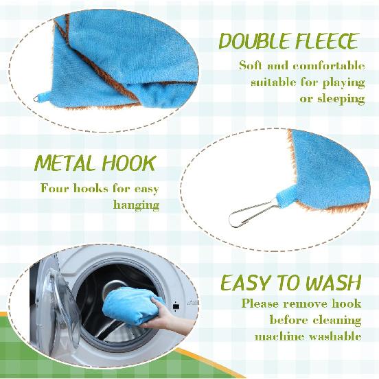 6 Pcs 3 Layers Rat Hammock Pet Cage Small Animal Hanging Hammock Ferret Cage Accessories Ferret Bed for Guinea Pig Squirrel Rat Chinchilla Sleeping