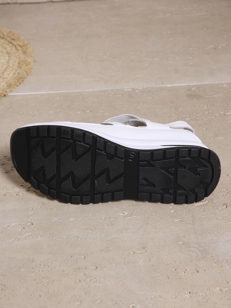 Fashion Low Sandals Woman Leather Shoes 2025 Summer Clogs Wedge Breathable Suit Female Beige Large Size Muffins Shoe Low-heeled Fashion