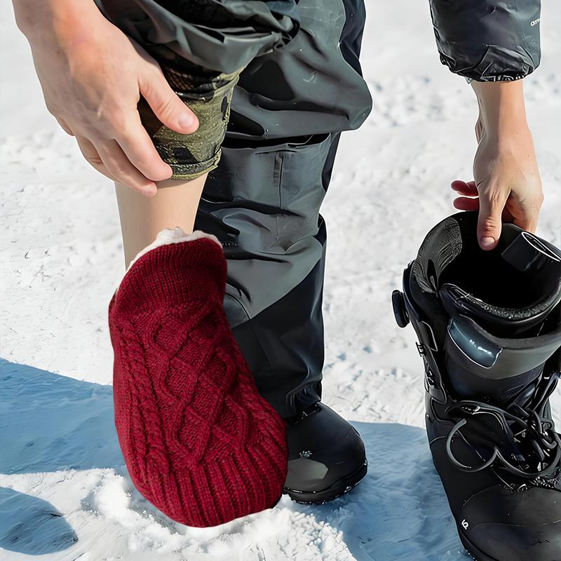 Electric Heated Fleece Socks Slippers For Men Women, Winter Usb Heating Pad Knitted Socks Foot Heater