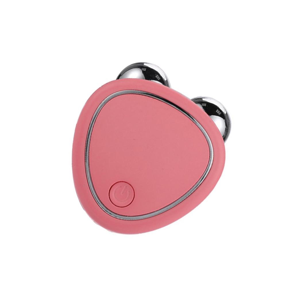 

V-образный роликовый массажер для лица с микротоком для тела, подтяжка лица, похудение, вращающийся на 360 градусов инструмент для подтяжки кожи, розовый