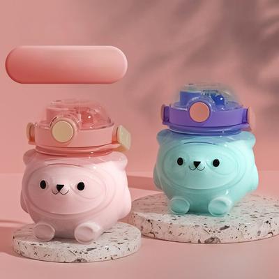 Summer Bear Plastic Water Cup Big Belly Cup Panda Portable Outdoor Anti-drop Sippy Cup Children's Kettle Large Capacity