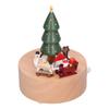 Wooden Music Box Christmas Tree Deer Cart Music Box Classic Mechanical Wooden Crafts Toys Home