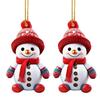 2 Pcs Christmas Ornaments Cartoon Snowman Santa Claus Acrylic Pendant Xmas Tree Hanging Decoration for Holiday Party Decor Car Accessories