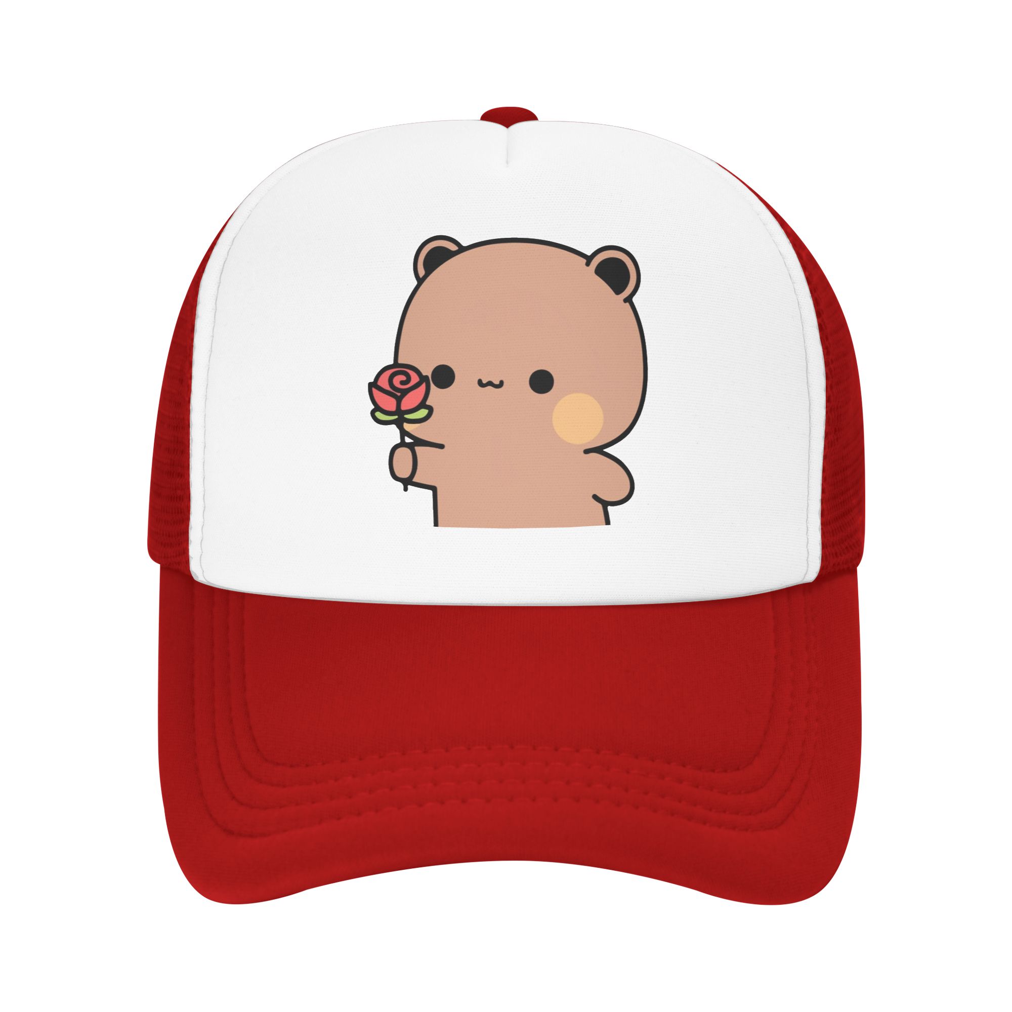 Panda And Brownie Bear Couple Active Trucker Hats Unisex Women Bubu and Dudu Dad Hat Sun Caps Dad Hat Breathable Mesh Baseball Cap One Size