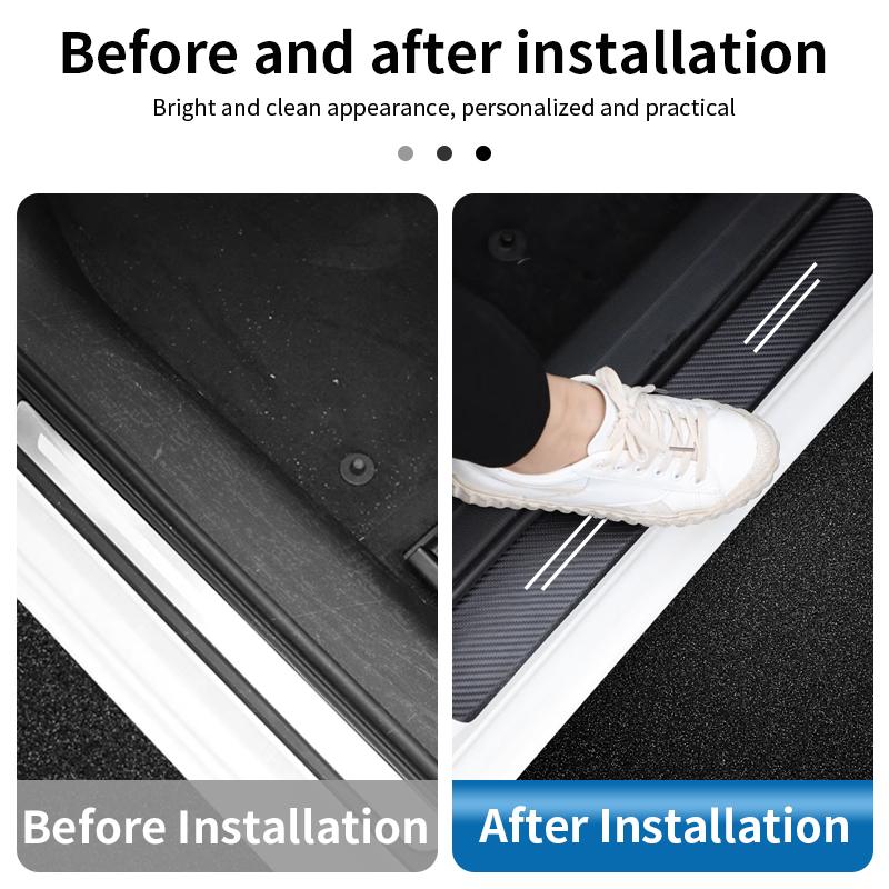 Door Sill Trim Protective Cover Adhesive Strip Sill Protector Auto Sticker For Citroen C4 C3 C5 C1 C2 VTS Berlingo Celysee Xsara