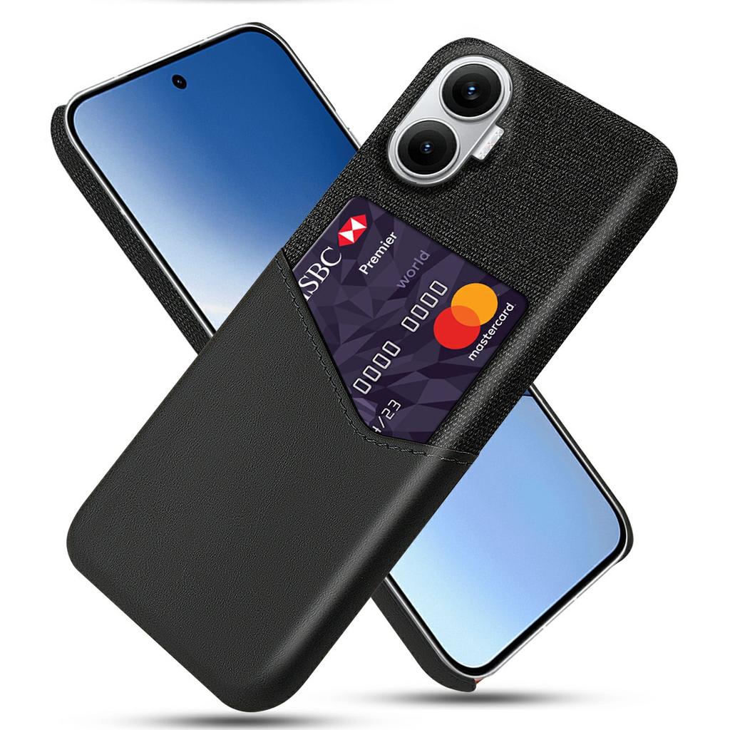 For Xiaomi Poco F7 5G/Redmi Turbo 4 Pro 5G Case PU Leather Cloth Texture Hard PC Phone Cover with Card Holder