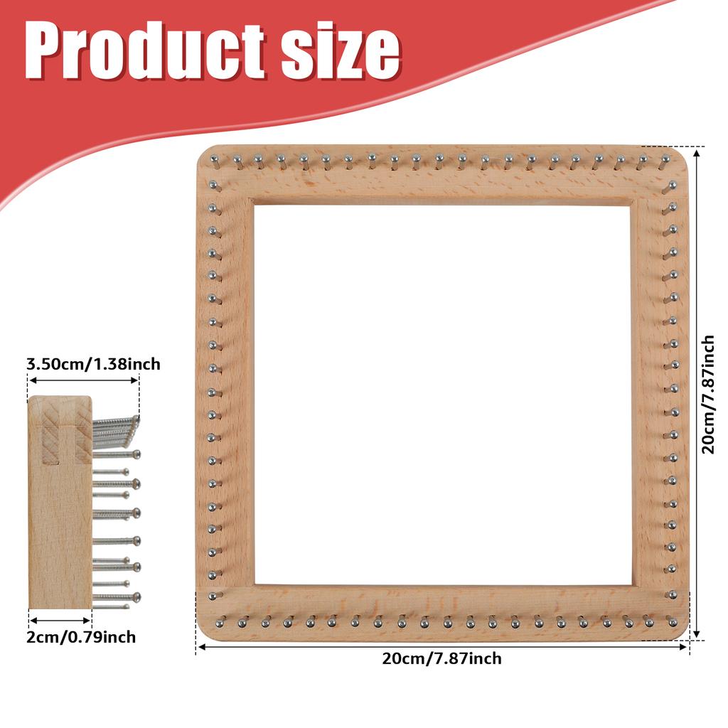 Kwadratowe krosno dziewiarskie Drewno bukowe Deska dziewiarska DIY Rękodzieło Krosno tkackie Narzędzia Robótki ręczne Szydełkowe kołki Deska DIY Akcesoria