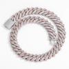 Men's Hip Hop 20mm Three-Row Zircon Rhombus Cuban Chain Full Diamond Necklace