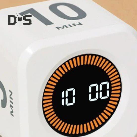 Digitaler Würfel-Pomodoro-Timer, visuelles Lernen, Fitness-Countdown, Produktivitäts-Timer mit Auto-Flip-Technologie, leiser Betrieb, Vibration und einstellbarer Ton