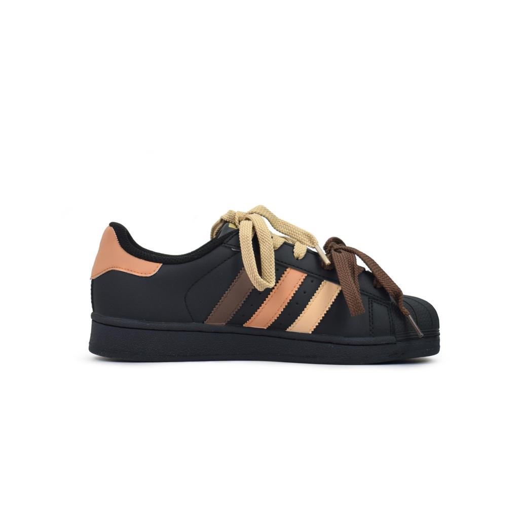 Adidas Originals SUPERSTAR Slip Resistant Low top Skateboard Shoes Unisex Black Brown EG4959(Team462-)