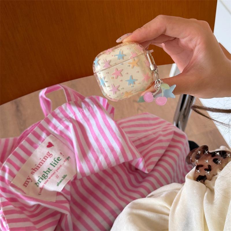 Japan and South Korea ins color polka dot stars for AirPods 1 /pro1 earphone protective case cover two or three generations of new women