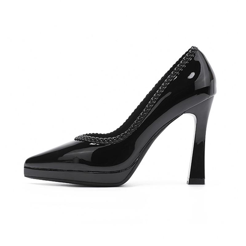 -1 Sexy Pointed Thin Heels High Heels Are Not Tired of Feet Waterproof Table Single Shoes Solid Color Women's Shoes Design Sense Niche