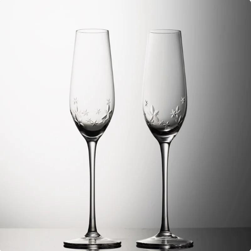 High-End Kristall Diamant Rotweinglas, Handgeschnitzt, Sektglas, Haushaltsglasbecher, Trinkgeschirr, Geschenkbox