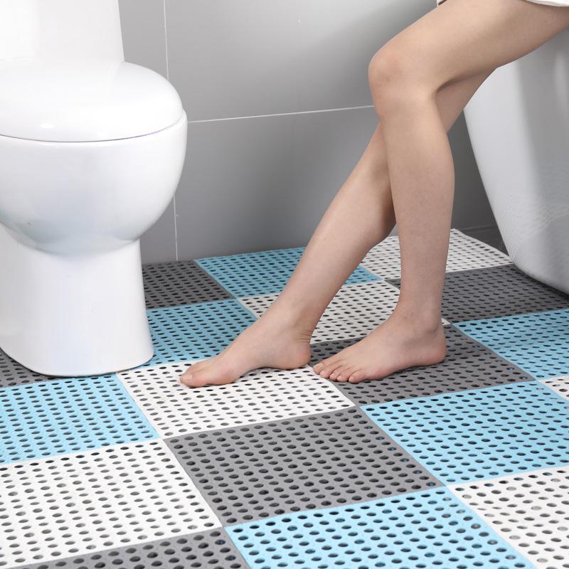 Non-Slip Bathroom Shower Mat - Water-Permeable, Cuttable, Splicing Design for Toilet & Bath Floors