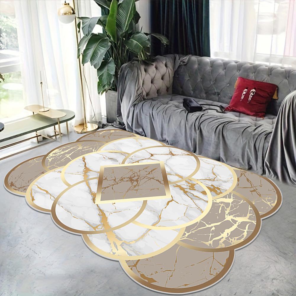 Modern Luxury Decoration Home Irregular Carpet for Living Room Soft Flannel Sofa Floor Mats Large Area Washable Rugs for Bedroom