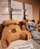 Capybara Faux Fur Lumbar Pillow