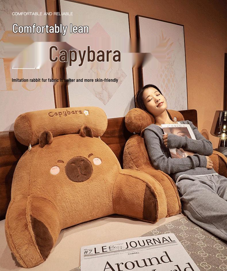 Capybara Faux Fur Lumbar Pillow