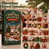 Calendario dell'Avvento di Natale da 24 Giorni con Mini Ornamenti per Albero di Natale in PVC Calendario del Conto alla Rovescia Decorazione da Appendere per Natale Regalo per Bambini