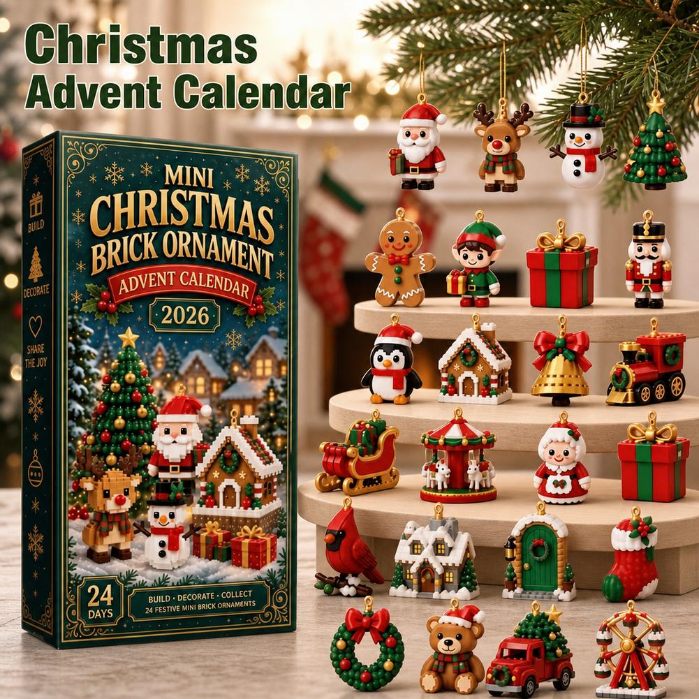 Calendario dell'Avvento di Natale da 24 Giorni con Mini Ornamenti per Albero di Natale in PVC Calendario del Conto alla Rovescia Decorazione da Appendere per Natale Regalo per Bambini
