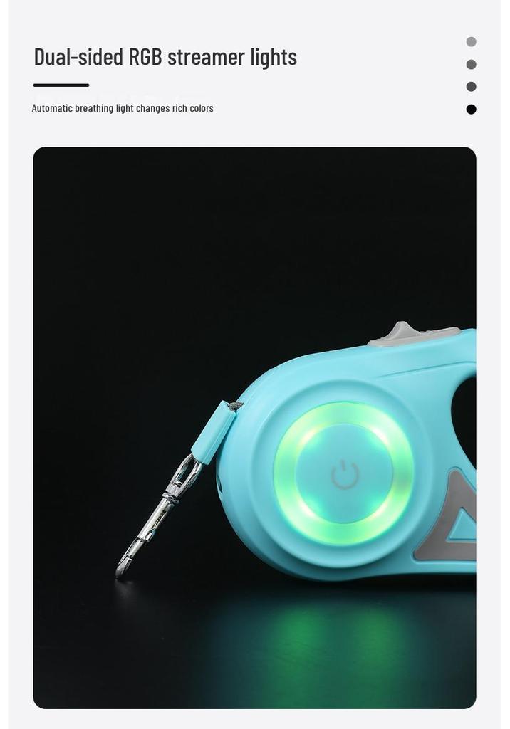 LED Retractable Dog Leash - Tangle-Free, Luminous Rope for Safe Walks.