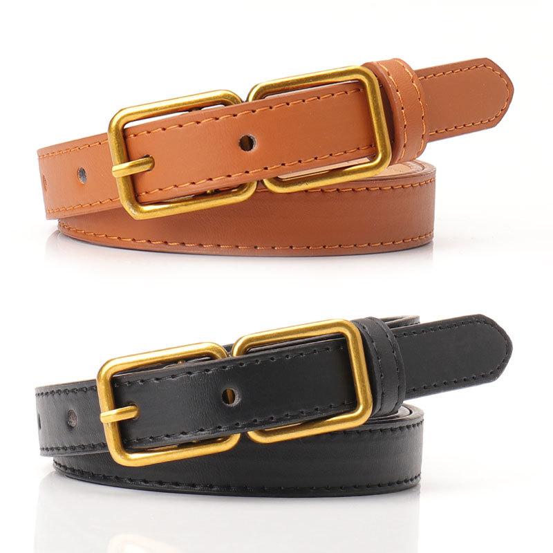 New Light Luxury Two-sided Button Women's Belt Fashionable Versatile Jeans Coat Decorative Belt Korean Style High-end Belt Women's Belt