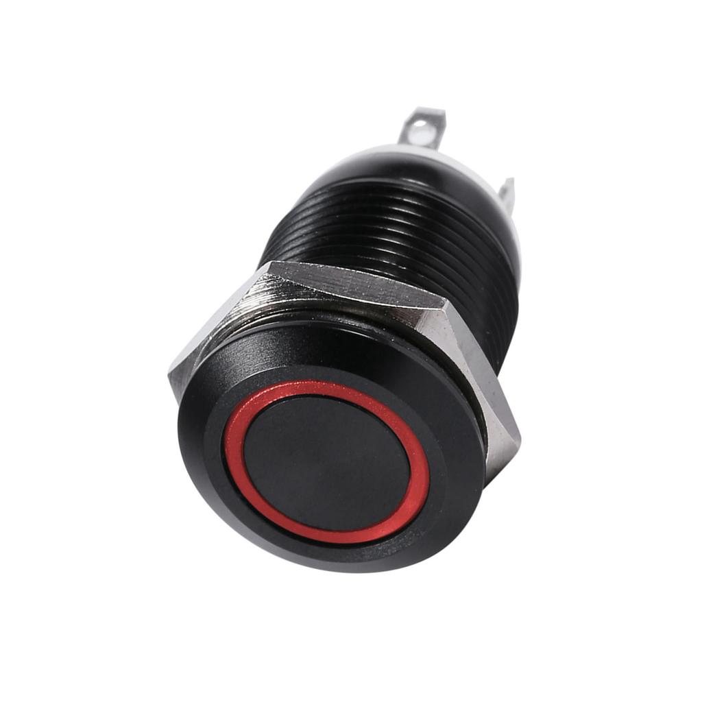 Car 12mm LED Light Momentary Push Button   Toggle Black Case 2A