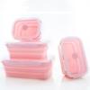 Rectangle Lunch Box Microwavable Food Storage Box Collapsible Silicone Food Container  Camping