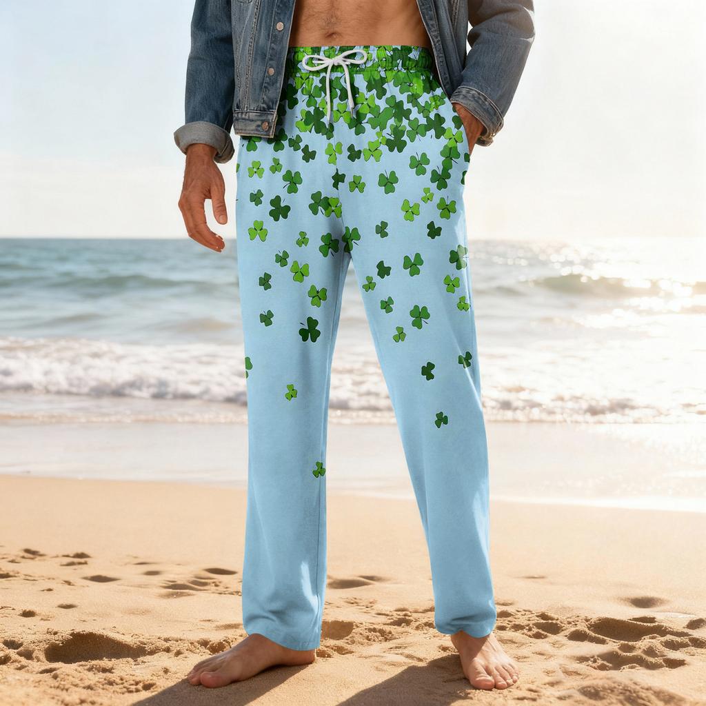Men's Home Soft Pajama Pants Drawstring With Pockets Casual Sports Pants