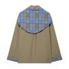 European and American Women's Clothing Popular Fashion Casual Retro British Plaid Double-sided Wear Lapel Scarf Jacket