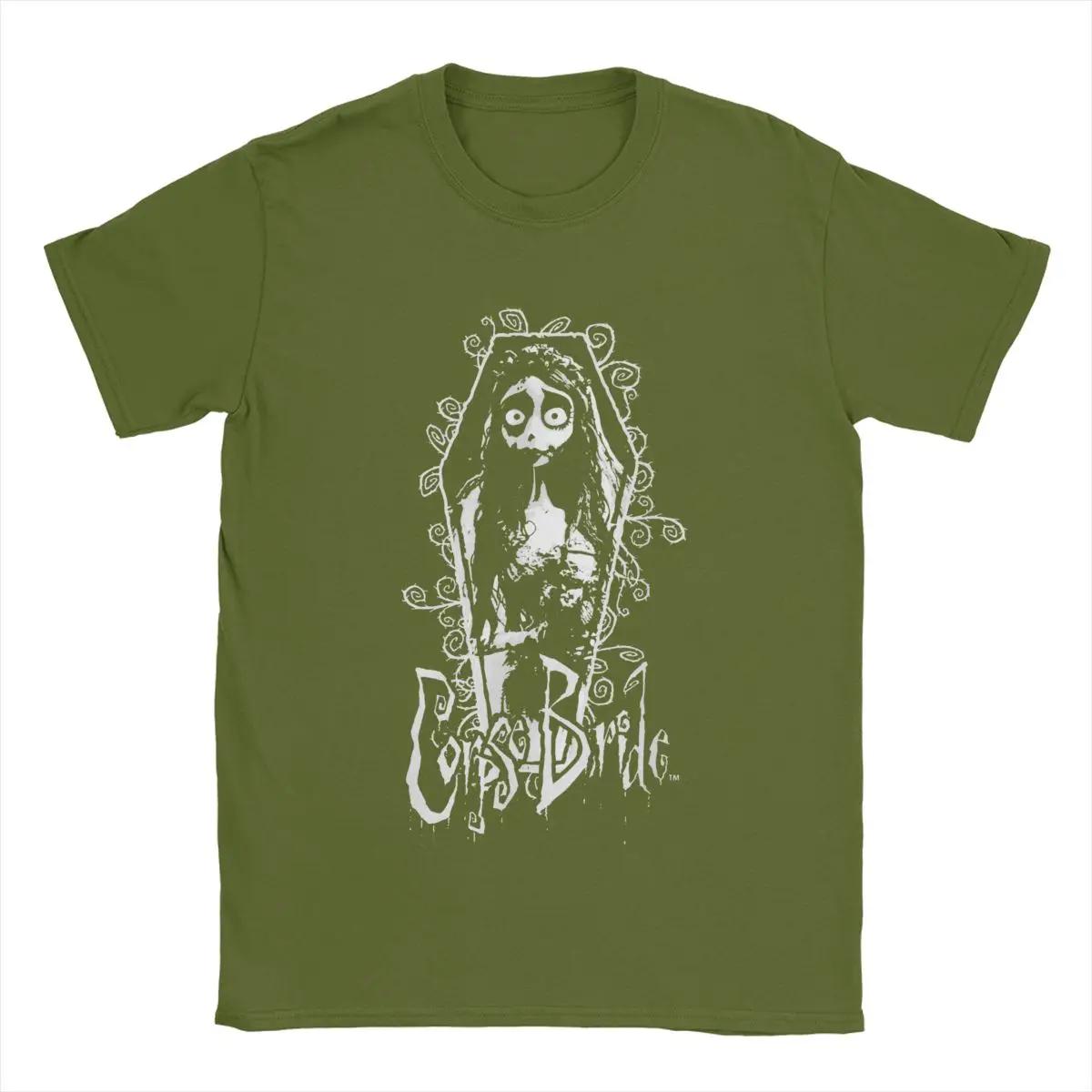 

Футболки с изображением трупа невесты Эмили Коффин Рамка Мужские футболки из чистого хлопка в винтажном стиле Футболки с круглым вырезом Футболки с коротким рукавом Одежда больших размеров 4XL