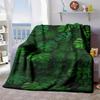 2026 New Arrivals 1pc Tropical Jungle Green Leaf Flannel Blanket - Soft, Hypoallergenic, Tear-Resistant, All-Season Cozy Throw for Sofa, Bedroom, Offi