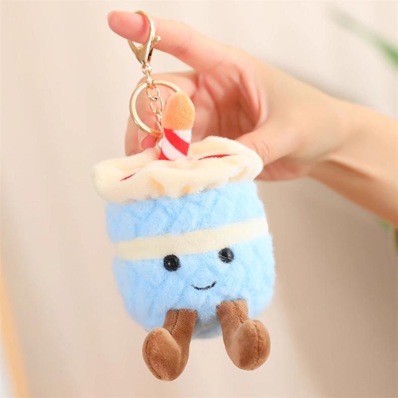 Bonsai Succulent Keychain Plush with Tulip Pendant - Cute and Fun Home Accessory
