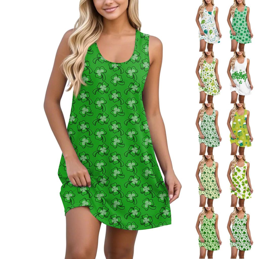 Women's Casual Sundress With Pockets Summer Boho Beach Dress Floral Blouses For Women T-Shirts Dress V Neck Loose Tank Dresses Stripe