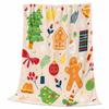 Merry Christmas Blanket Christmas Tree Gingerbread Man Red Flannel Blanket for New Year Christmas Gift for Family Nana Mon Dad