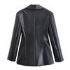 Za New Fall Women's Clothing 2025 Fashion Wind Silm Leather Texture Long Sleeves V-neck Suit 1255765 800
