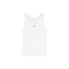 Baby Fox Series Ss24 Ribbed Crew Neck Embroidered Fox Patch Vest Women Tops White MW00103KJ0125-P100