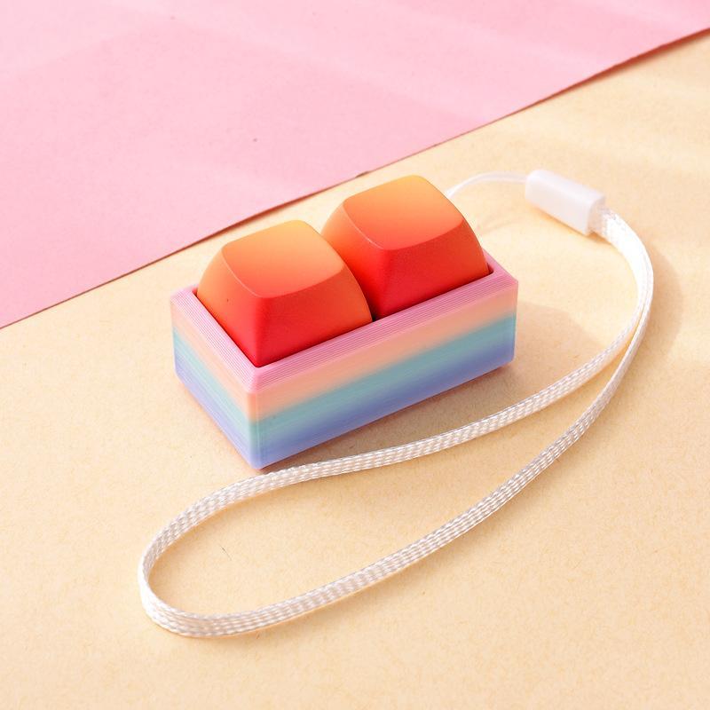 Portable Small Size Stress Relief Toy with Button Lanyard Pocket Fidget Toy for Anxiety Alleviation Commute Daily Use