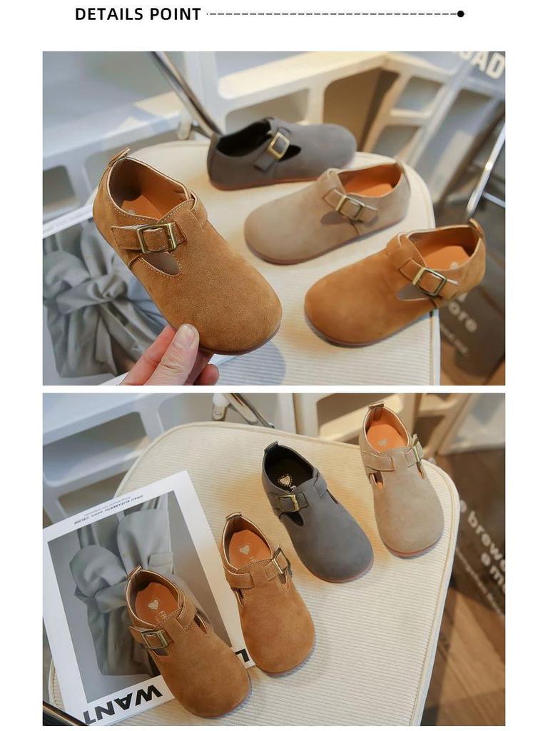 2025 Autumn Kids' Leather Shoes: Retro Korean Style, Soft Sole, Non-slip for Boys & Girls